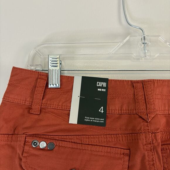Style‎ & Co Retro Charm Sienna Orange Carpi Pants Women's Size 4 Mid Rise - Picture 4 of 8
